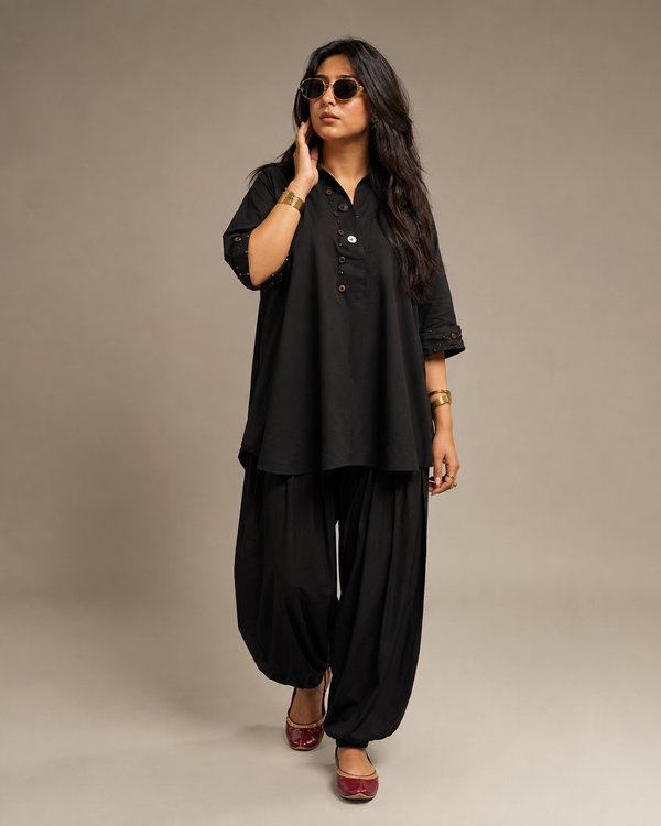 Kennedy – Jet Black Egyptian Cotton Co-Ord Set