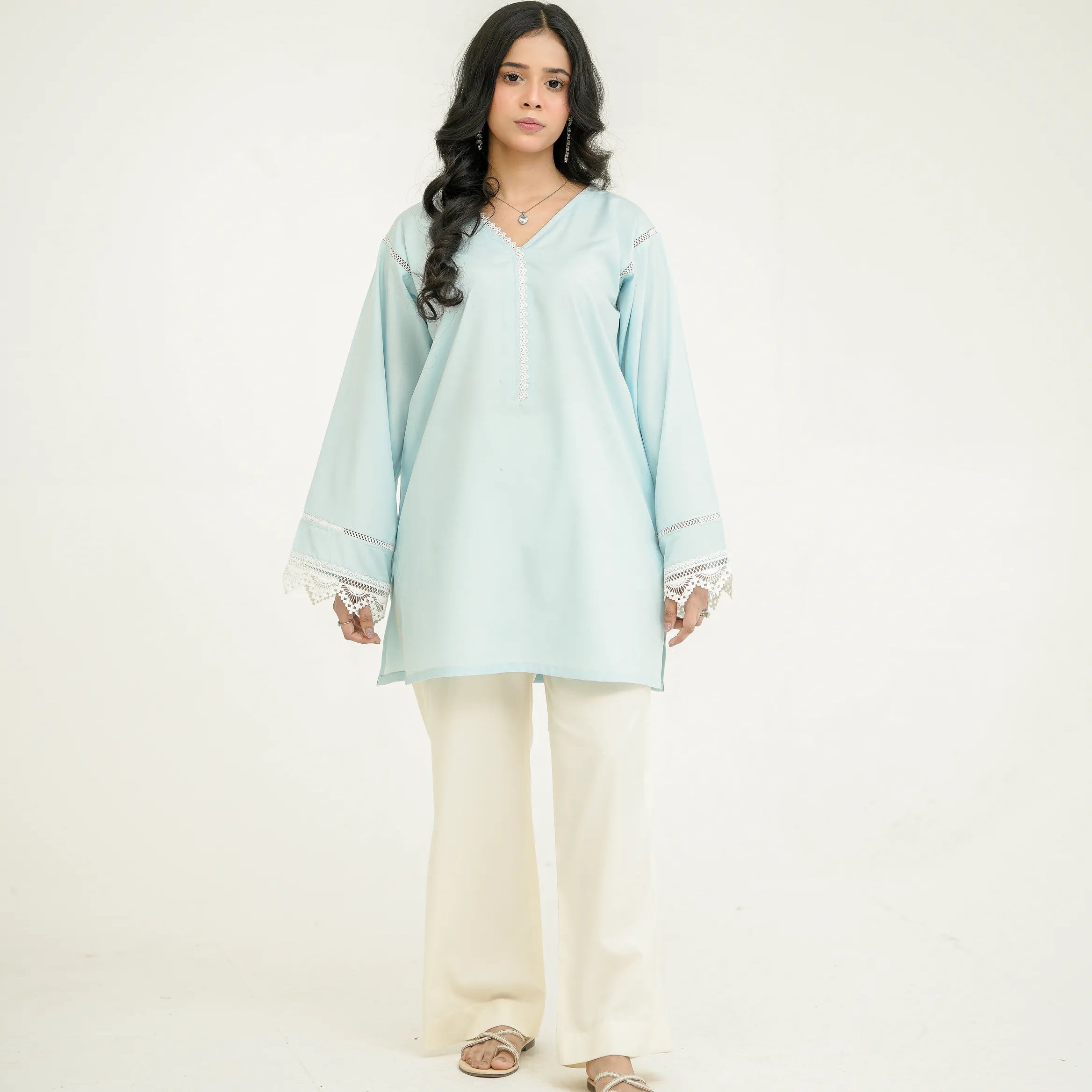 Graceful pastel blue co-ord set for women in Pakistan
