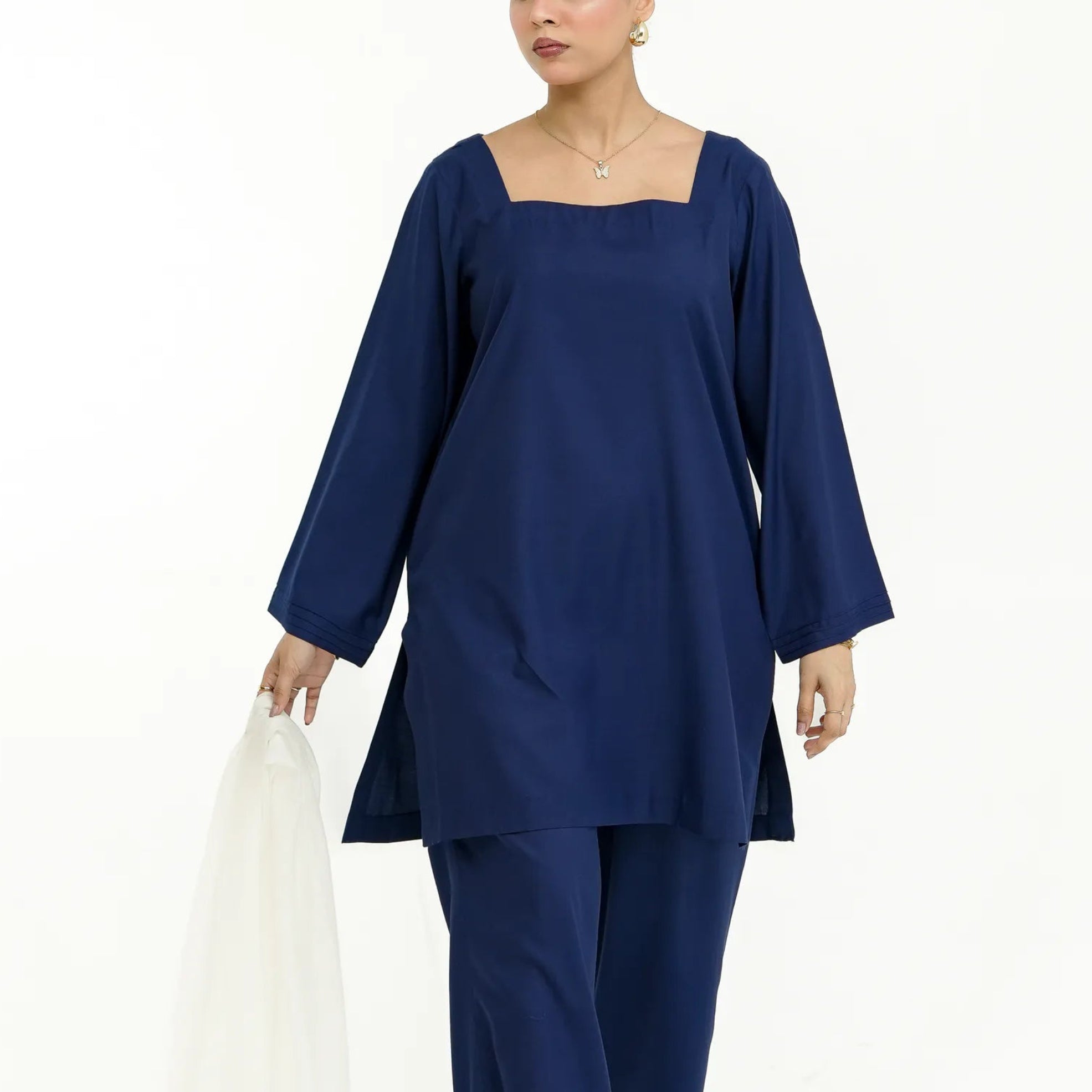 Elegant navy blue Pakistani co-ord set for women