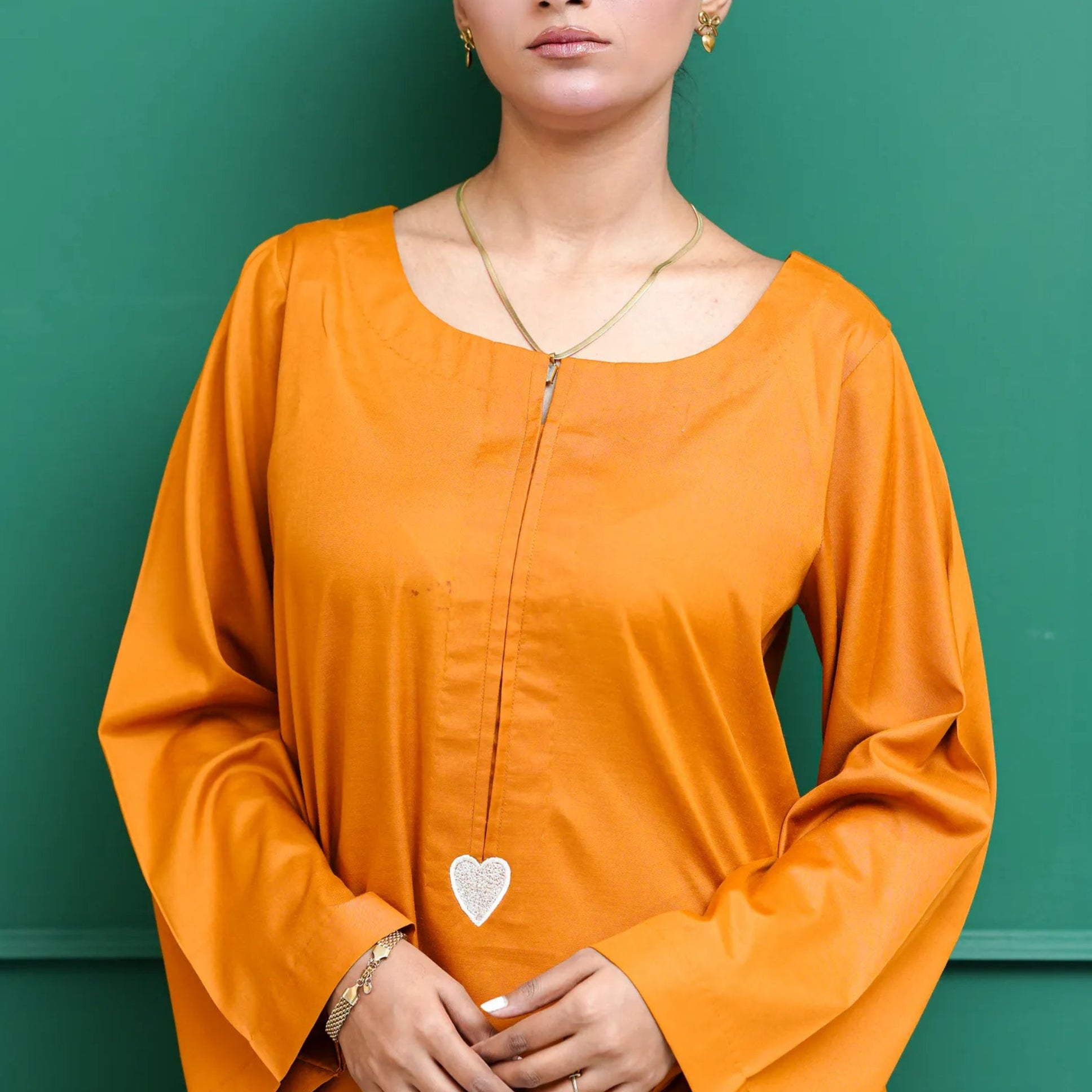 Elegant bronze Pakistani summer pret wear