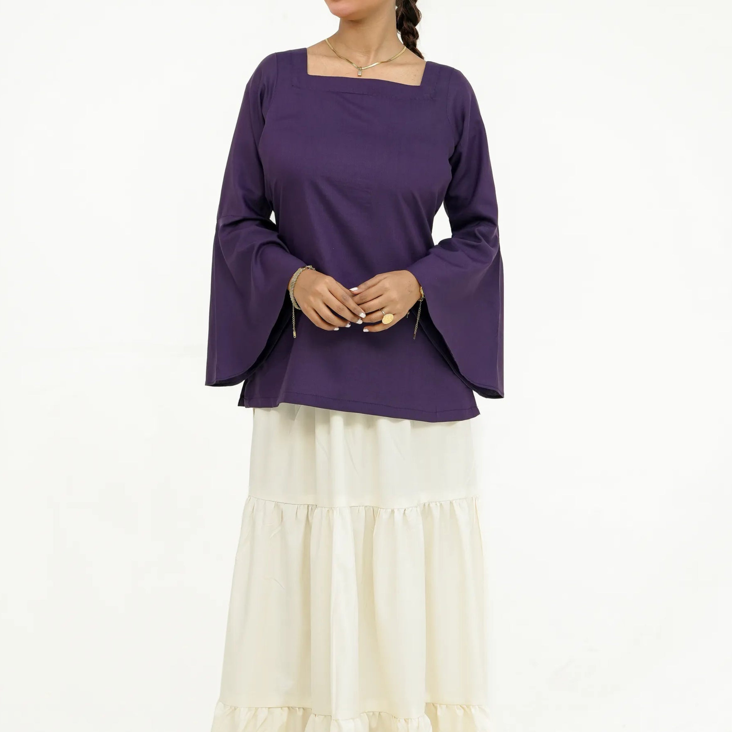 Elegant purple Pakistani summer pret wear